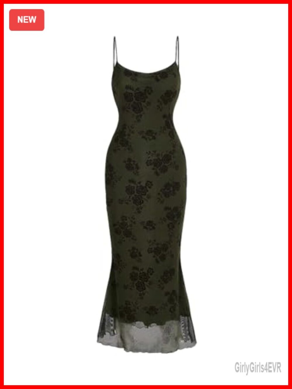 Y2K Goth Bodycon Cami Long Dress Mesh Overlay Open Back Grunge